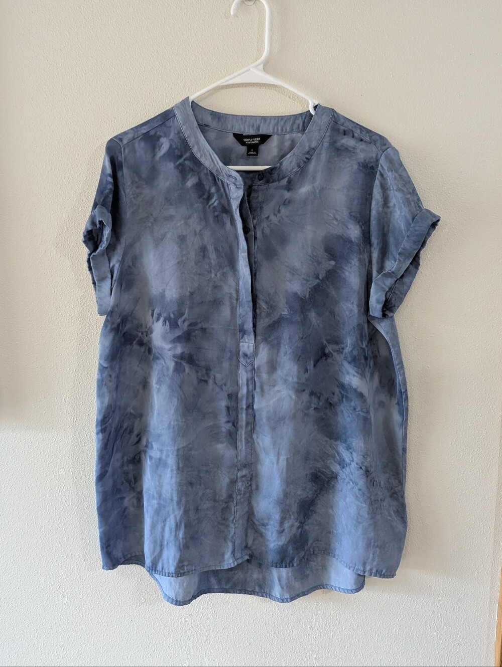Blue Watercolor Tunic Blouse